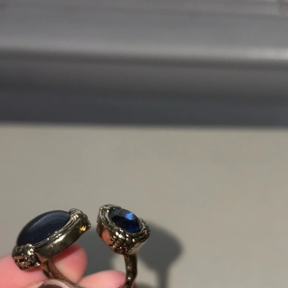 Blue Double Stone Ring
